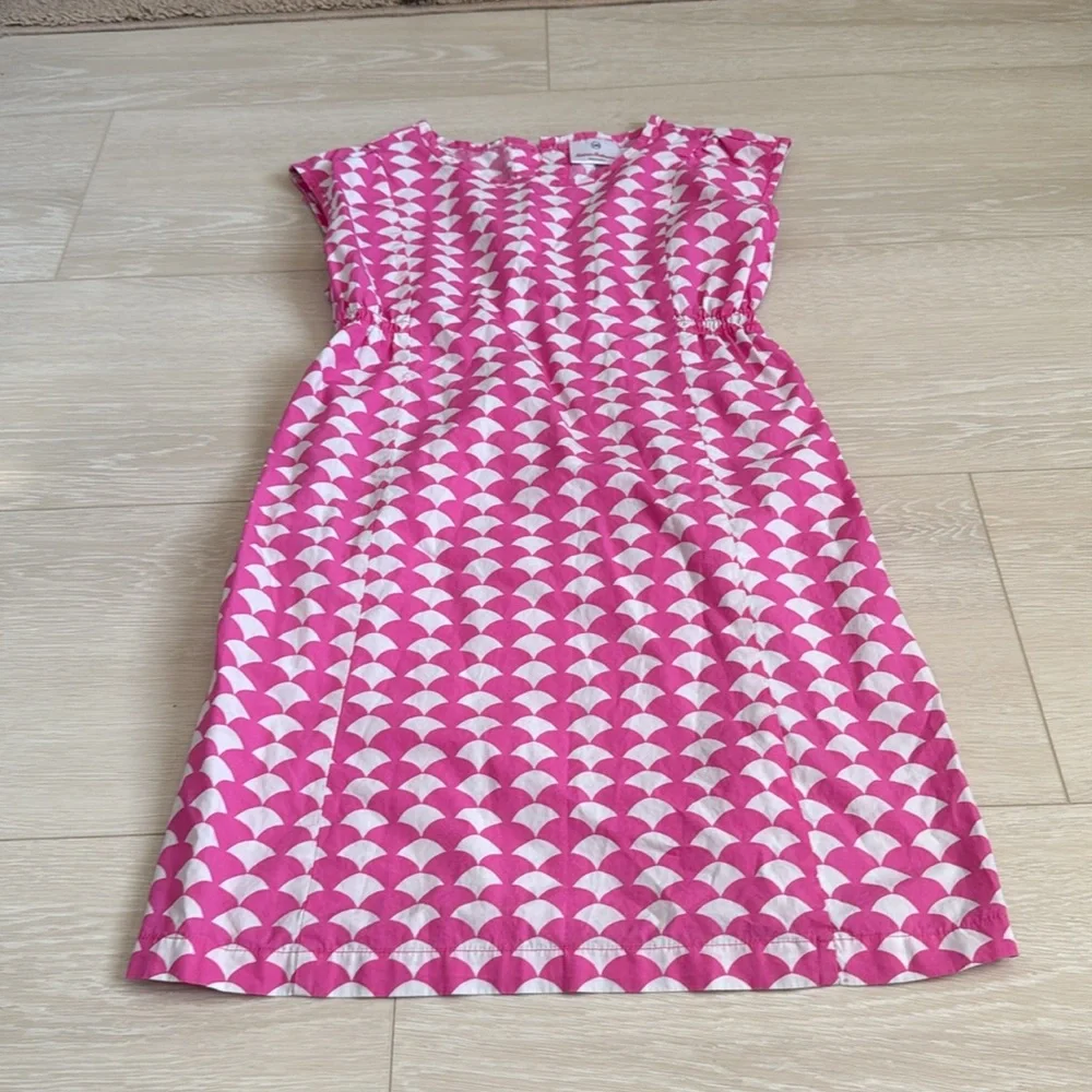 ✨ Hanna Andersson Pink and White Patterned Midi Dress